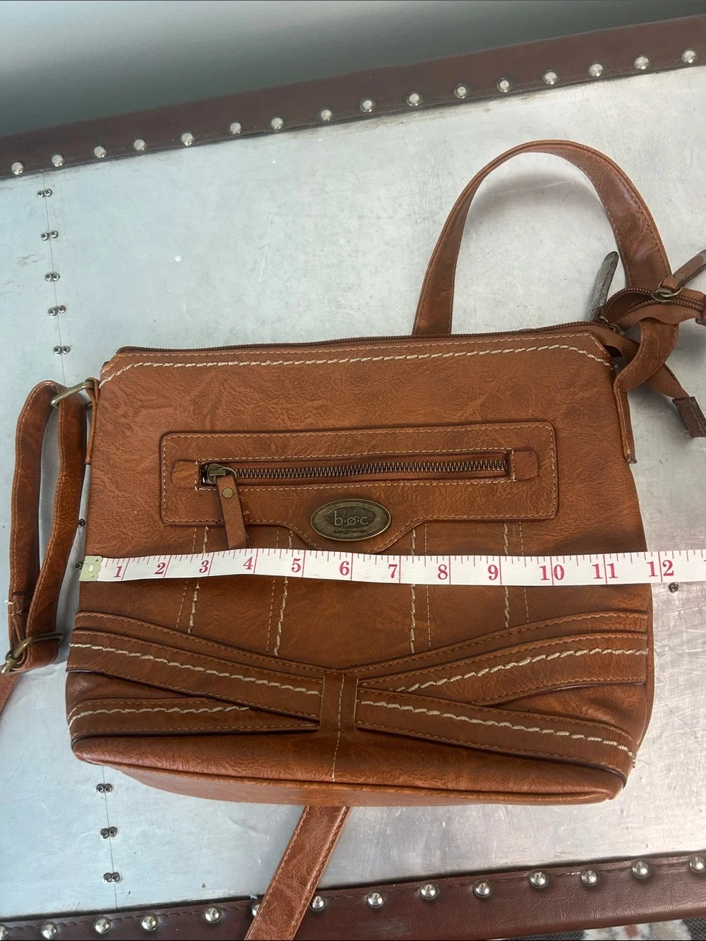 b.o.c. Chestnut Brown Faux-Leather Crossbody Bag - Picture 12 of 14